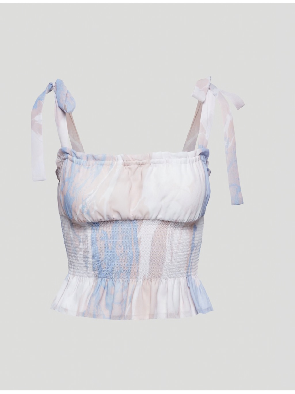 Wilfred Ballad Smocked Square Neck Camisole In A Marble Print, Size 2xs